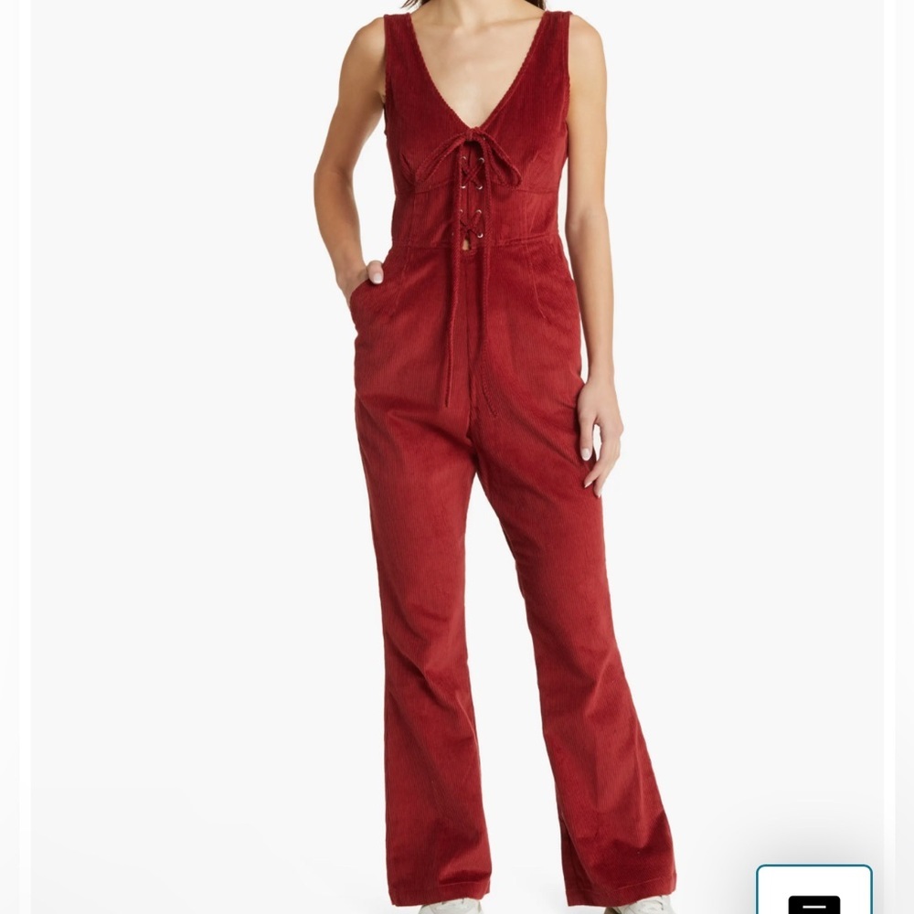 ASOS Red Corduroy Jumpsuit